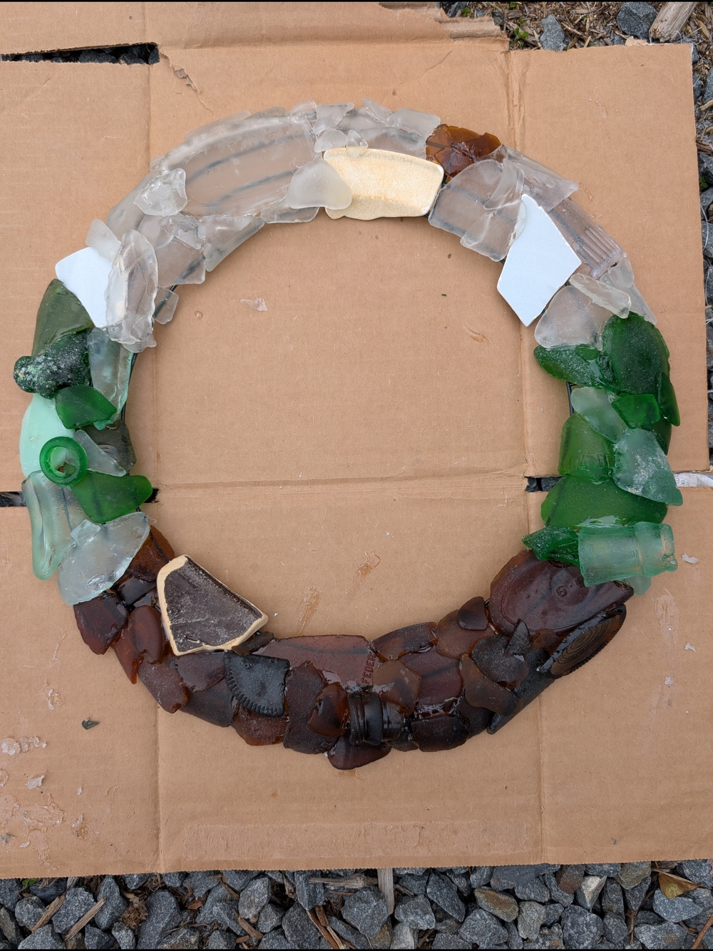 Large Cape Cod  Sea Glass Wreath Handmade